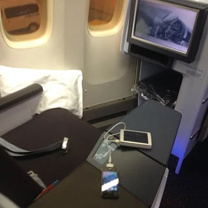 Sitz 1A in der 747 von Seoul nach Amsterdam